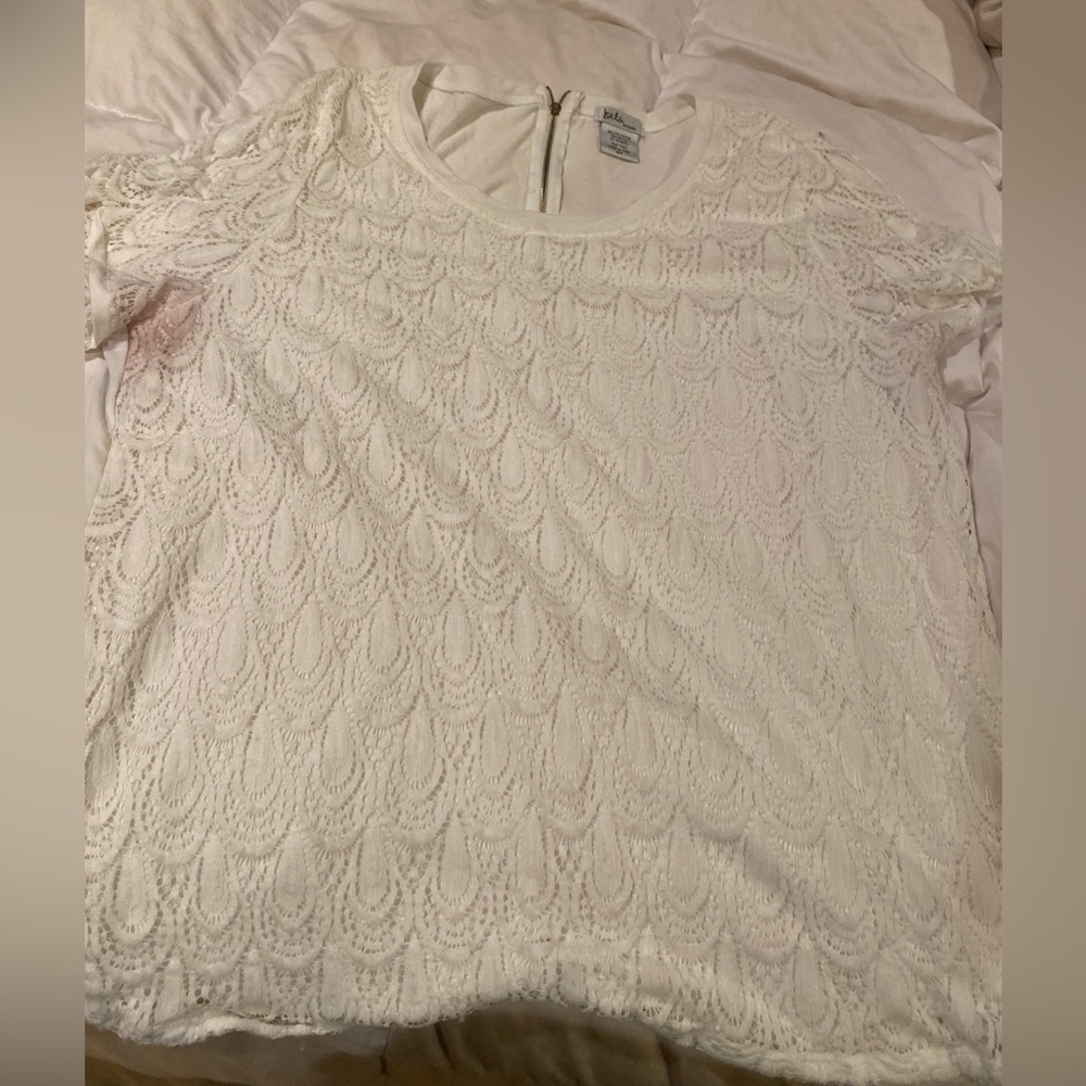 Women’s lace front short sleeve 2X